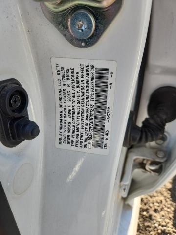19XFC2F7XHE021278 - 2017 HONDA CIVIC EX WHITE photo 13