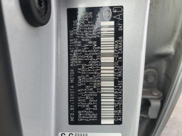 2T1BR30E17C735579 - 2007 TOYOTA COROLLA CE ვერცხლისფერი ფოტო 12