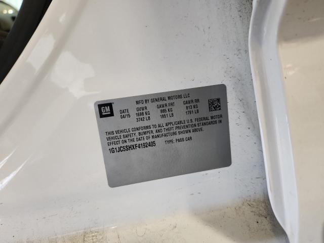 1G1JC5SHXF4192405 - 2015 CHEVROLET SONIC LT Ақ фото 13