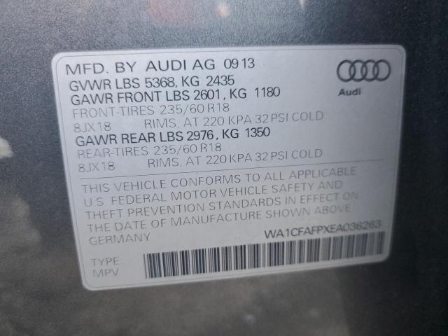 WA1CFAFPXEA036263 - 2014 AUDI Q5 PREMIUM GRAY photo 13