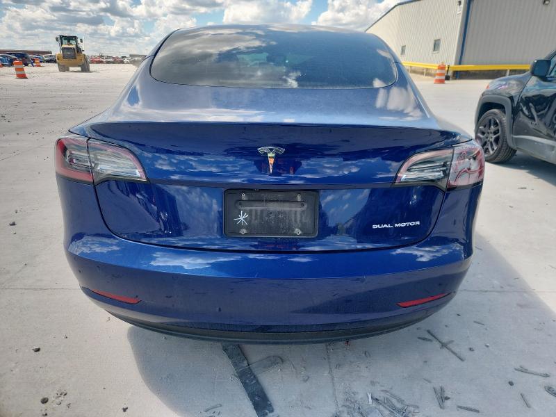 5YJ3E1EB3NF351847 - 2022 TESLA MODEL 3 Синій фото 6