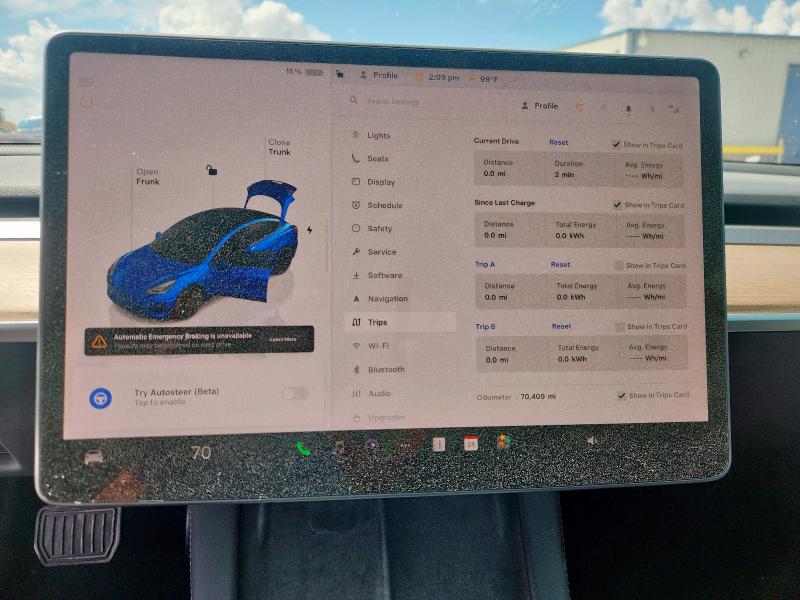 5YJ3E1EB3NF351847 - 2022 TESLA MODEL 3 Синій фото 9