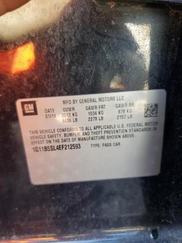 1G11B5SL4EF212593 - 2014 CHEVROLET MALIBU LS BLACK photo 12