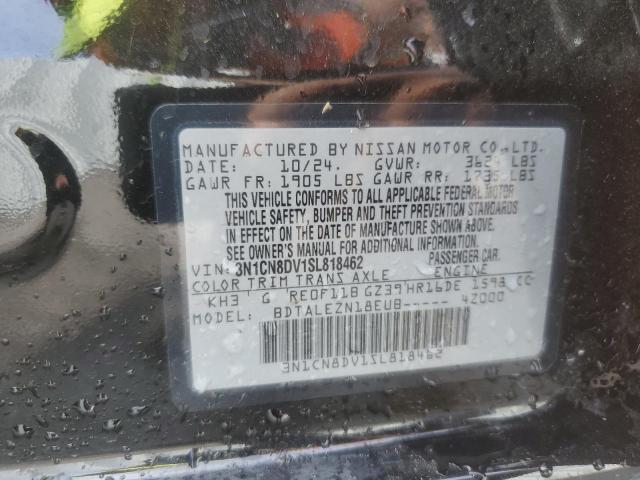 3N1CN8DV1SL818462 - 2025 NISSAN VERSA S BLACK photo 13