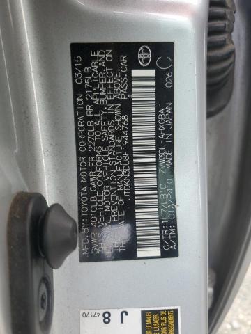 JTDKN3DU8F1944768 - 2015 TOYOTA PRIUS SILVER photo 12