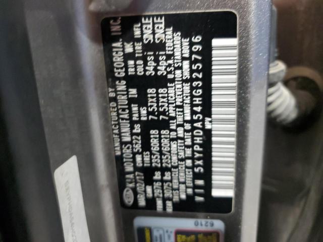 5XYPHDA54HG325796 - 2017 KIA SORENTO EX Boz foto 13