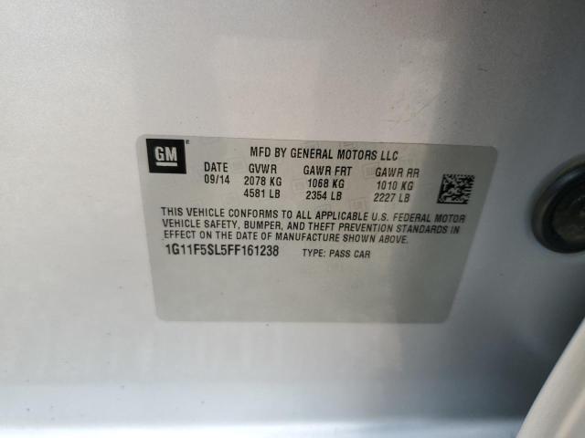 1G11F5SL5FF161238 - 2015 CHEVROLET MALIBU LTZ SILVER photo 12