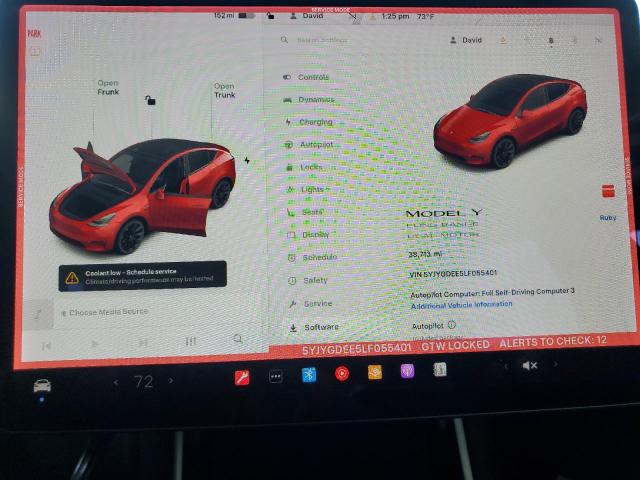 5YJYGDEE5LF055401 - 2020 TESLA MODEL Y RED photo 9