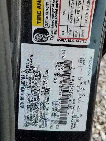 3FAHP0HA3CR417909 - 2012 FORD FUSION SE BLACK photo 13