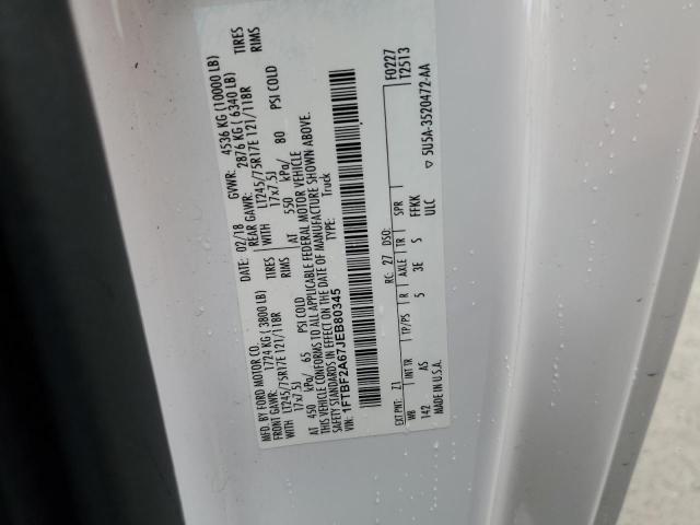 1FTBF2A67JEB80345 - 2018 FORD F250 SUPER DUTY 白色 照片 12