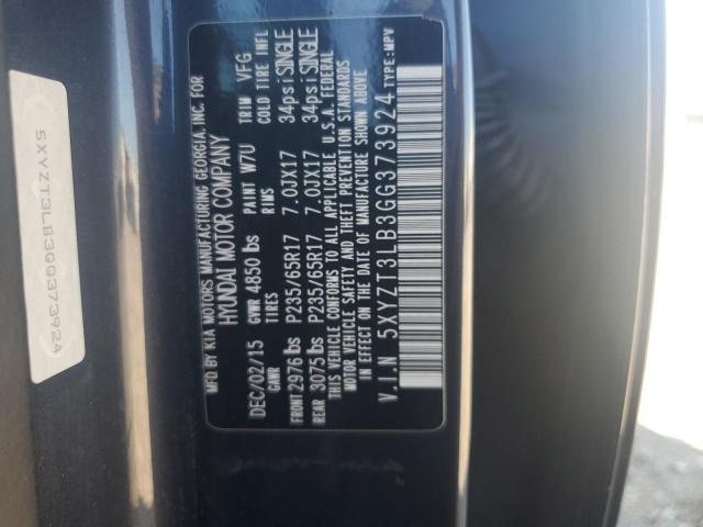 5XYZT3LB3GG373924 - 2016 HYUNDAI SANTA FE S BLUE photo 13