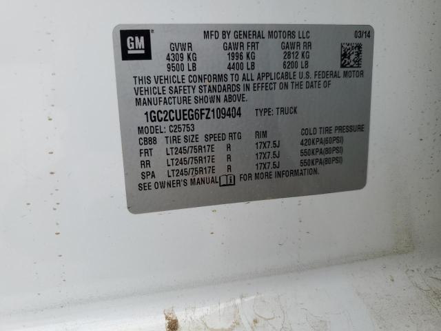 1GC2CUEG6FZ109404 - 2015 CHEVROLET SILVERADO C2500 HEAVY DUTY WHITE photo 13