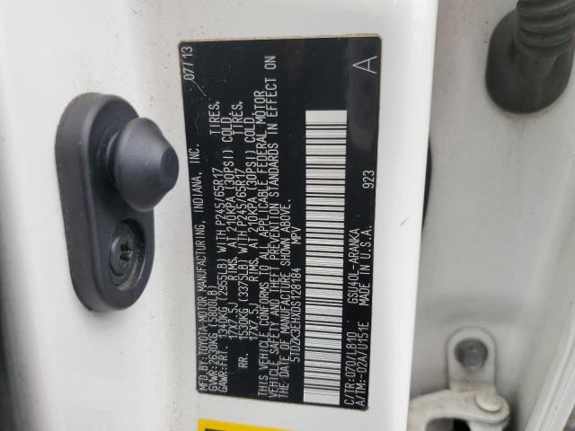 5TDZK3EHXDS128184 - 2013 TOYOTA HIGHLANDER BASE Белый фото 13