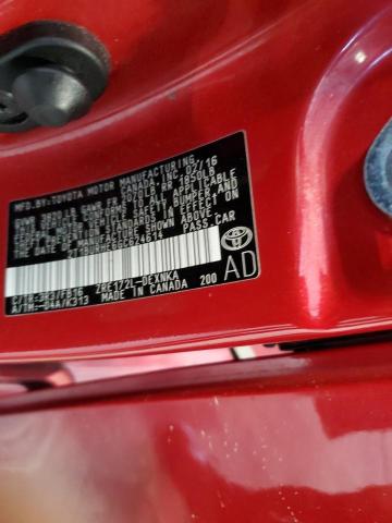 2T1BURHE6GC624614 - 2016 TOYOTA COROLLA L RED photo 12