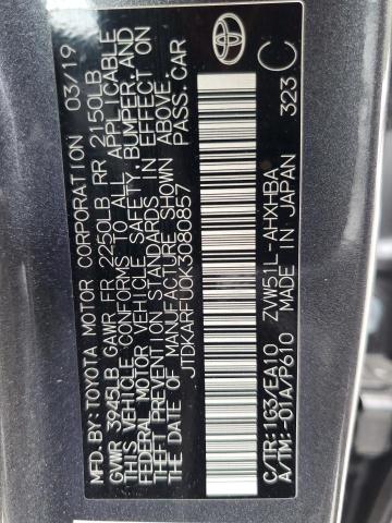 JTDKARFU0K3080857 - 2019 TOYOTA PRIUS GRAY photo 13