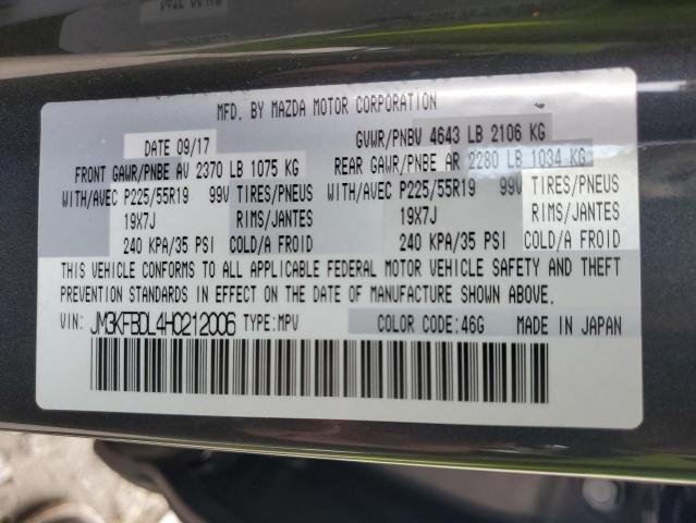 JM3KFBDL4H0212006 - 2017 MAZDA CX-5 GRAND TOURING GRAY photo 14