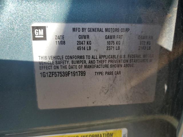 1G1ZF57539F191789 - 2009 CHEVROLET MALIBU HYBRID GREEN photo 12