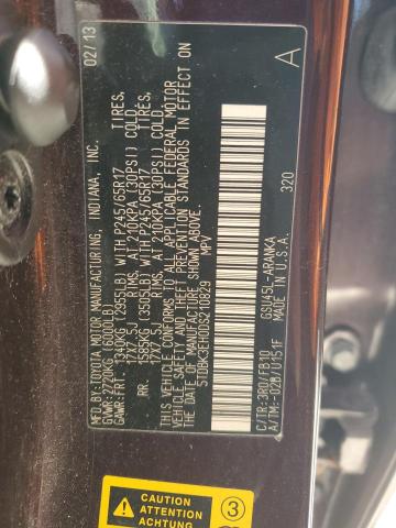 5TDBK3EH0DS210829 - 2013 TOYOTA HIGHLANDER BASE 勃艮第红 照片 13