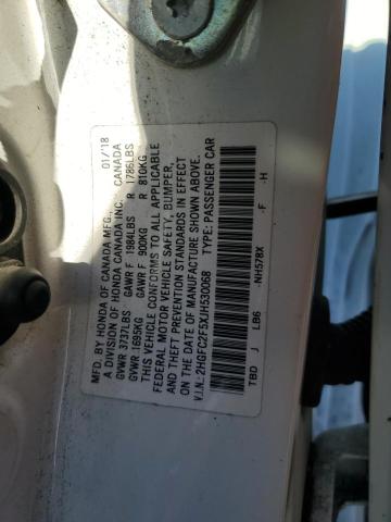 2HGFC2F5XJH530068 - 2018 HONDA CIVIC LX 白色 照片 12