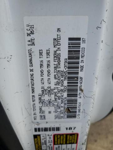 3TYSX5EN5MT007636 - 2021 TOYOTA TACOMA ACCESS CAB Белый фото 12