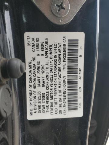 2HGFB2F89CH568469 - 2012 HONDA CIVIC EX BLACK photo 13