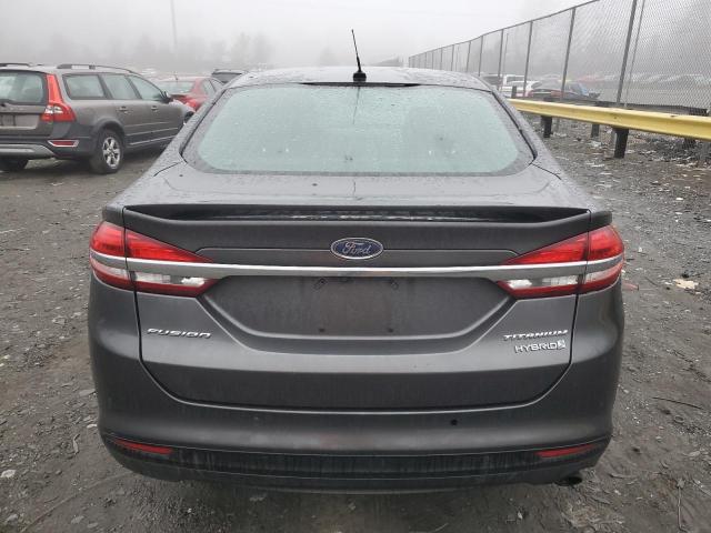 3FA6P0RU0JR181796 - 2018 FORD FUSION TITANIUM/PLATINUM HEV GRAY photo 6