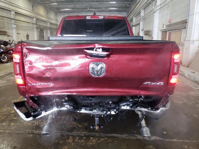 1C6SRFHT4KN707342 - 2019 RAM 1500 LIMITED BURGUNDY photo 6