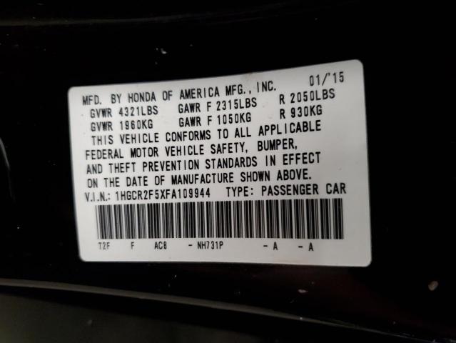 1HGCR2F5XFA109944 - 2015 HONDA ACCORD SPORT 黑色 照片 12