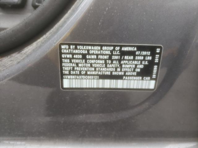 1VWBN7A37DC003121 - 2013 VOLKSWAGEN PASSAT SE GRAY photo 24