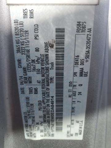 1FTNE1EW0EDA84914 - 2014 FORD ECONOLINE E150 VAN Gümüş foto 13