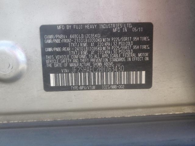 JF2SHAEC2BH763430 - 2011 SUBARU FORESTER LIMITED فضي صورة 12