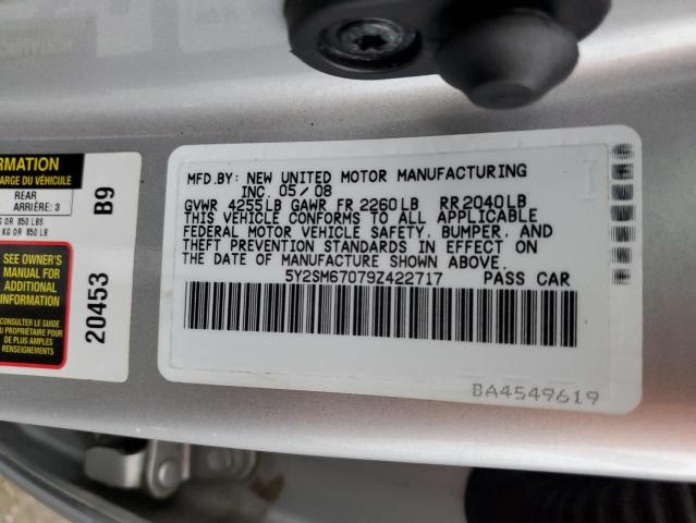 5Y2SM67079Z422717 - 2009 PONTIAC VIBE SILVER photo 12