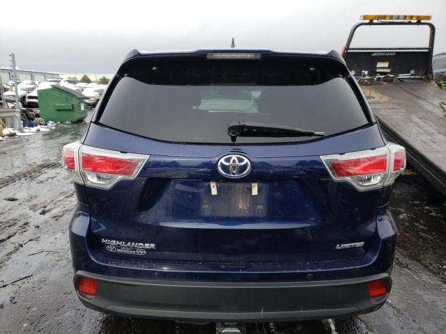 5TDYKRFH4FS119688 - 2015 TOYOTA HIGHLANDER LIMITED BLUE photo 6