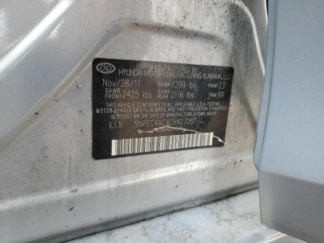 5NPEC4AC4CH427007 - 2012 HYUNDAI SONATA SE BLUE photo 12