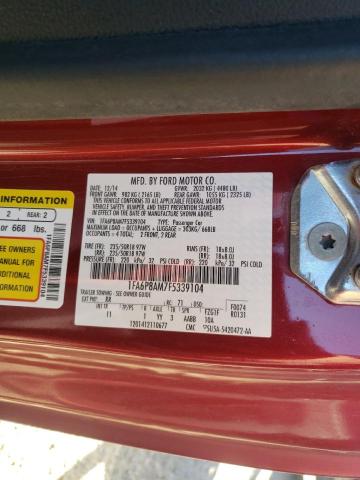 1FA6P8AM7F5339104 - 2015 FORD MUSTANG RED photo 12