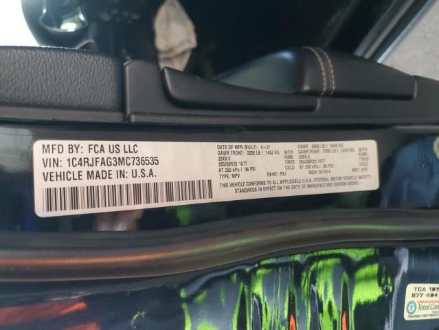 1C4RJFAG3MC736535 - 2021 JEEP GRAND CHER LAREDO შავი ფოტო 13