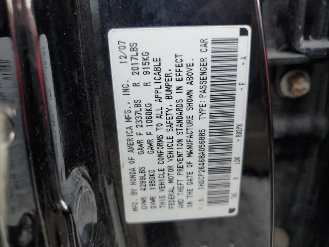 1HGCP26468A056885 - 2008 HONDA ACCORD LXP BLACK photo 12