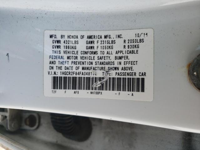 1HGCR2F84FA048164 - 2015 HONDA ACCORD EXL 白色 照片 12