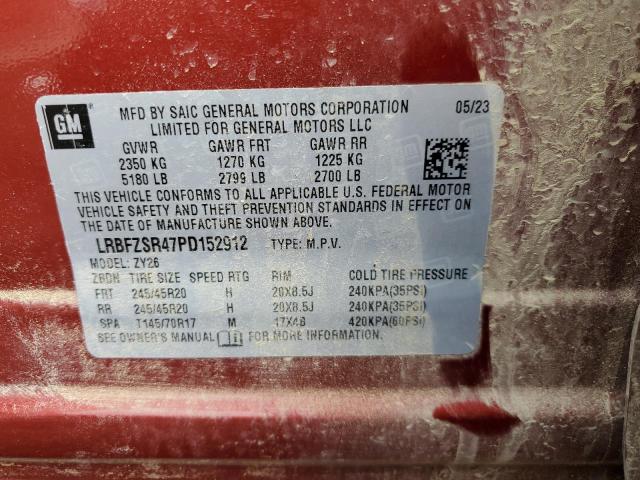 LRBFZSR47PD152912 - 2023 BUICK ENVISION AVENIR Червоний фото 13