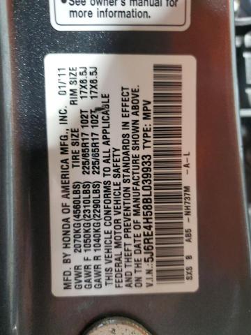 5J6RE4H58BL039933 - 2011 HONDA CR-V EX Grafit foto 13