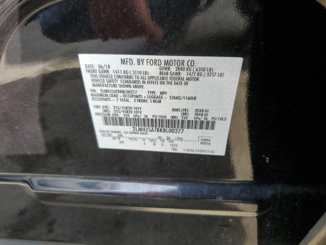 2LMHJ5AT8KBL00277 - 2019 LINCOLN MKT BLACK photo 13