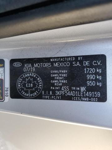 3KPF54AD1LE149159 - 2020 KIA FORTE EX Gümüş foto 12