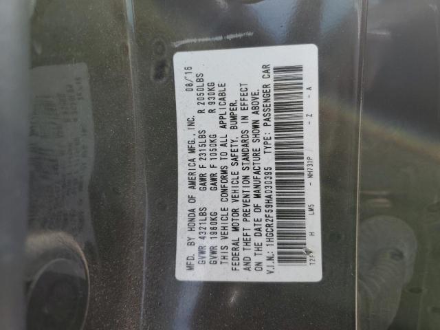 1HGCR2F59HA030395 - 2017 HONDA ACCORD SPORT 黑色 照片 12