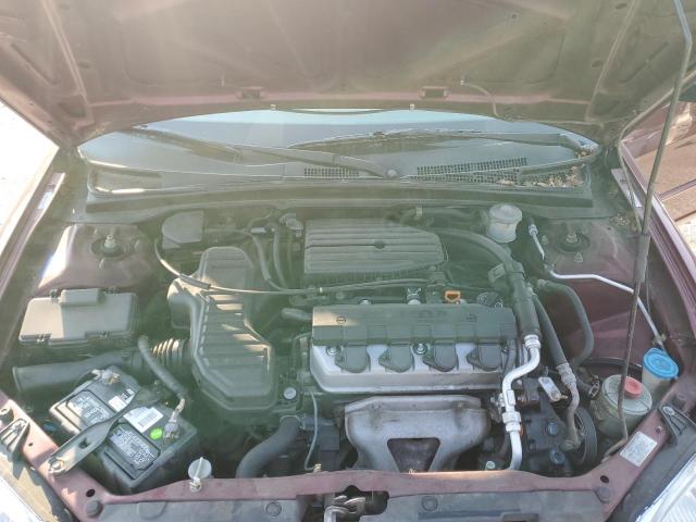 1HGES16602L048909 - 2002 HONDA CIVIC LX MAROON photo 11