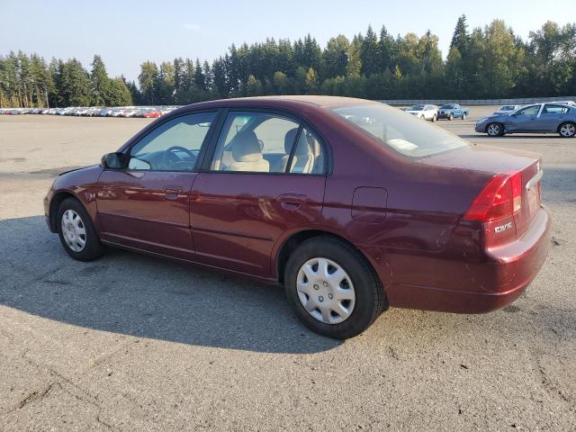1HGES16602L048909 - 2002 HONDA CIVIC LX MAROON photo 2