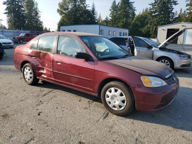 1HGES16602L048909 - 2002 HONDA CIVIC LX MAROON photo 4