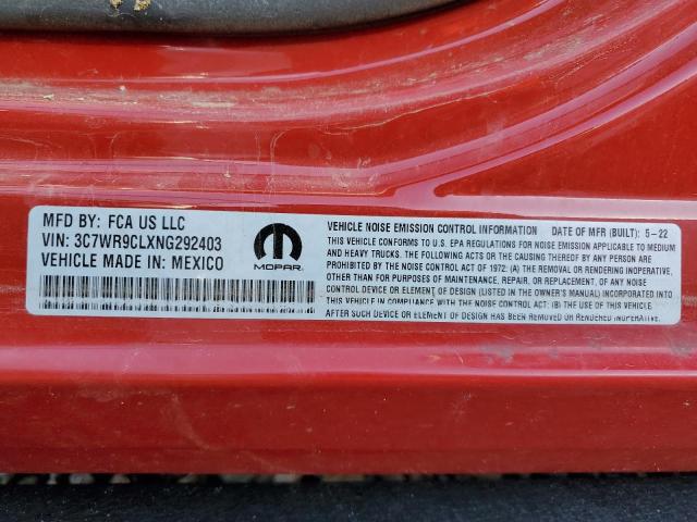 3C7WR9CLXNG292403 - 2022 RAM 3500 Червоний фото 12