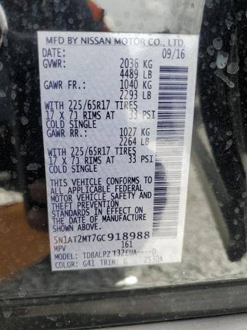 5N1AT2MT7GC918988 - 2016 NISSAN ROGUE S BLACK photo 14