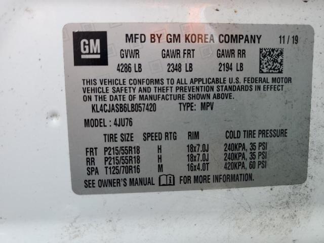 KL4CJASB6LB057420 - 2020 BUICK ENCORE PREFERRED Ağ foto 12