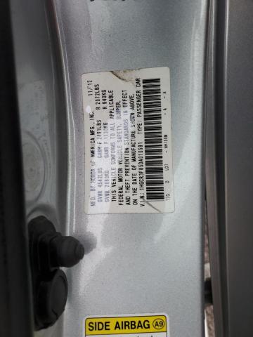 1HGCR3F85DA010591 - 2013 HONDA ACCORD EXL SILVER photo 12